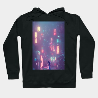 Cute Anime Girl in Tokyo Neon Japan <3 Hoodie